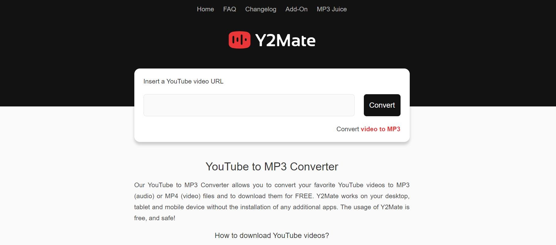 Y2mate YouTube MP3 Converter